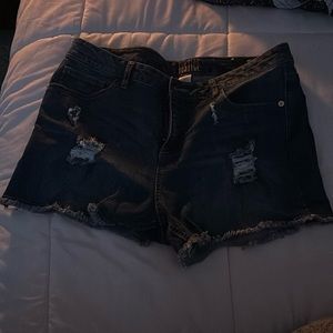 Justice blue Jean shorts with sequins